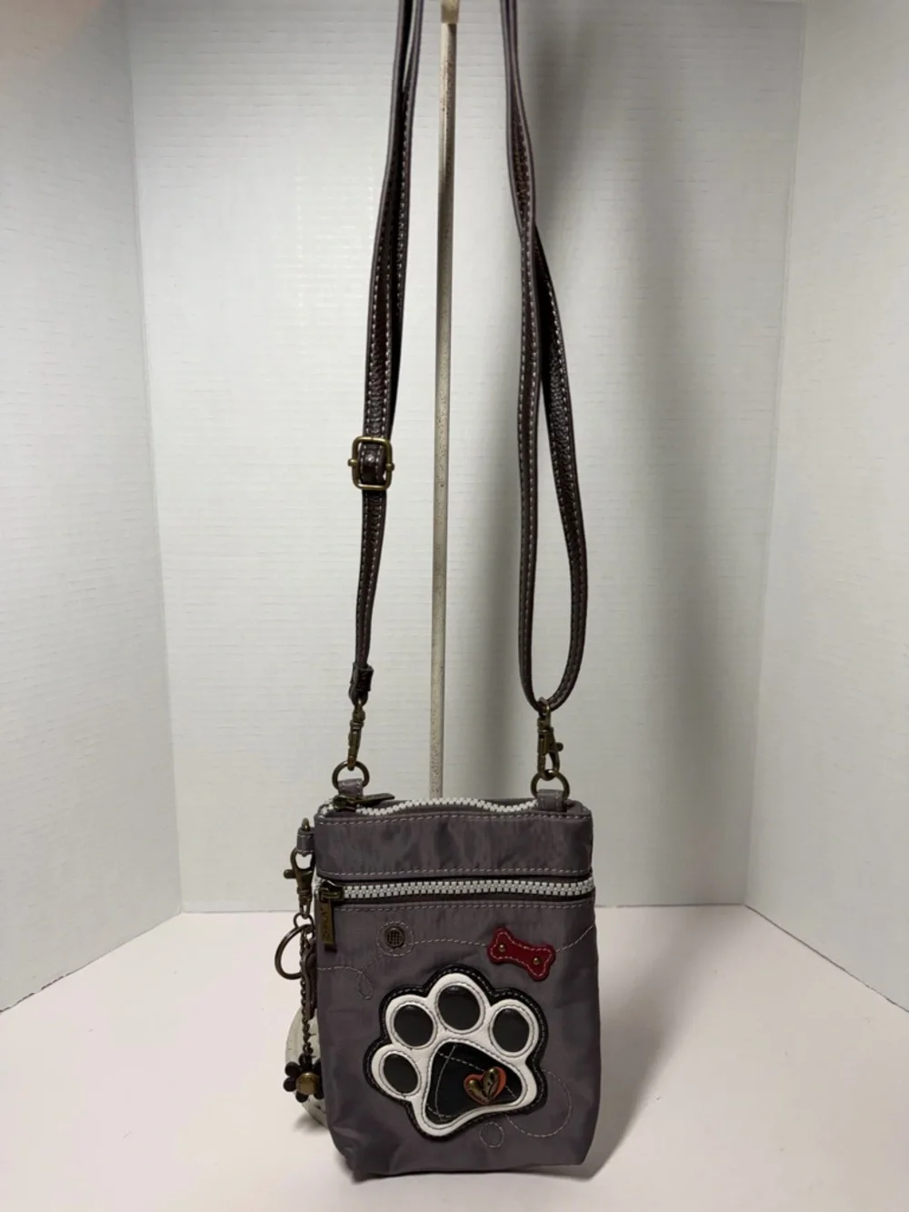 Chala Handbags Paw Print Venture Cellphone Crossbody Handbag